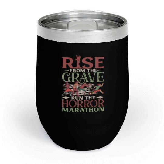 Horror Zombie Runner Half Marathon Running Jogging Chill Wine Tumblers