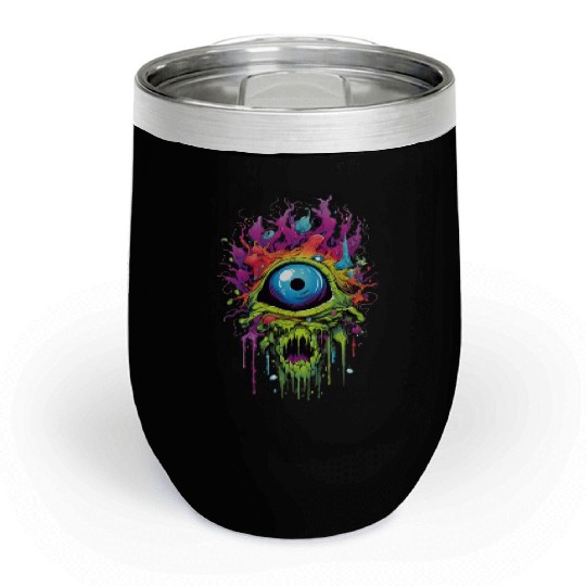 Horror eye, scary zombie Chill Wine Tumblers