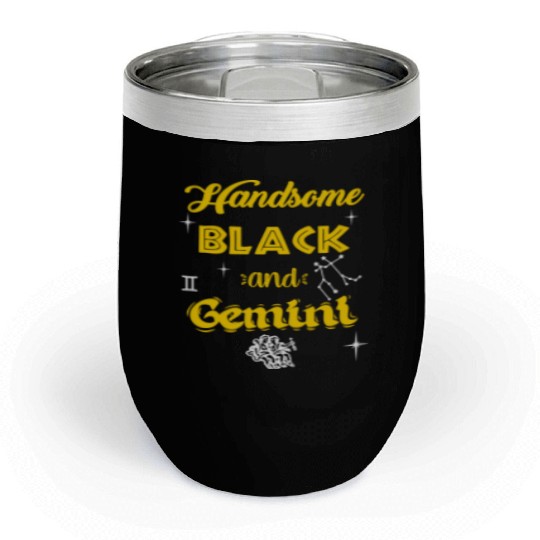 Handsome Black Gemini Chill Wine Tumblers