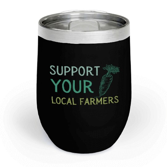 Support Local Farmers Carrot Chill Wine Tumblers