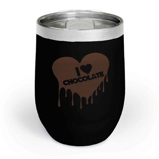 I Love Chocolate Candy Heart Lover Chill Wine Tumblers