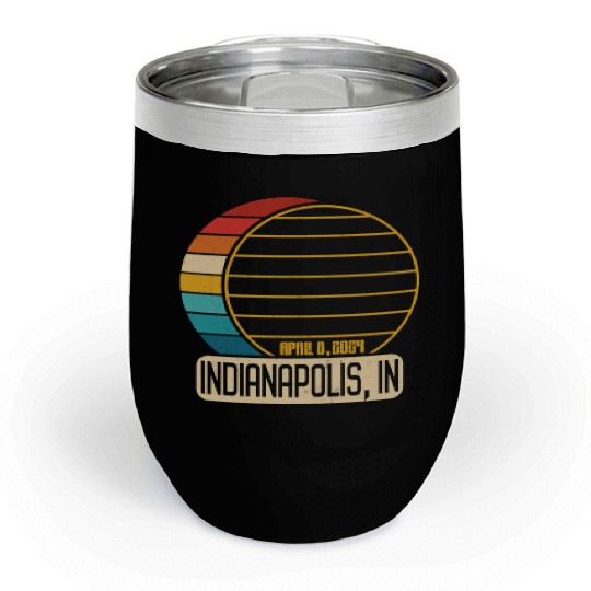 Total Solar Eclipse Indiana Indianapolis 4 28 2024 Chill Wine Tumblers