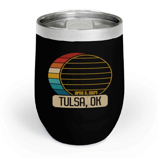 Total Solar Eclipse Oklahoma Tulsa April 28 2024Tu Chill Wine Tumblers