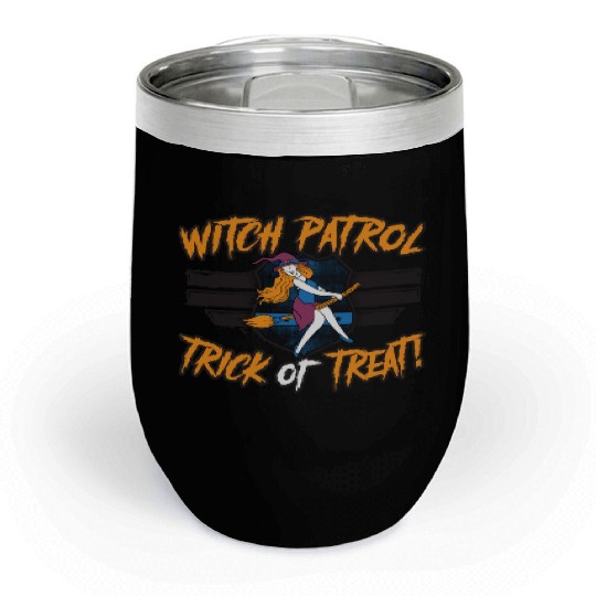 Witch Patrol: Trick or Treat! Policeman Halloween Chill Wine Tumblers