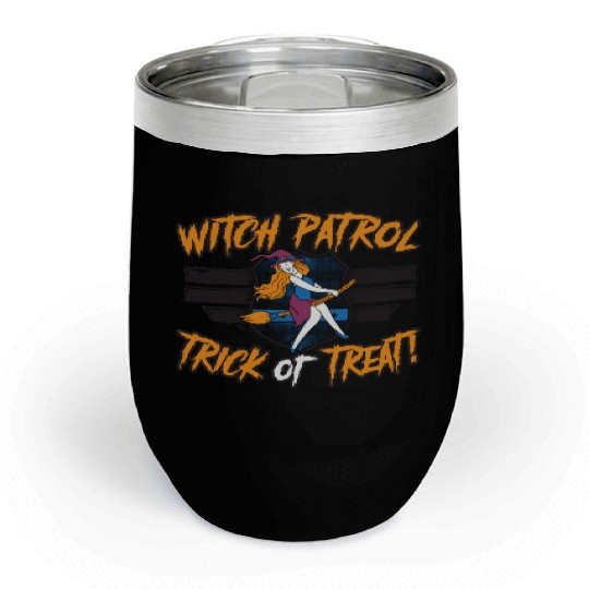 Witch Patrol: Trick or Treat! Policeman Halloween Chill Wine Tumblers