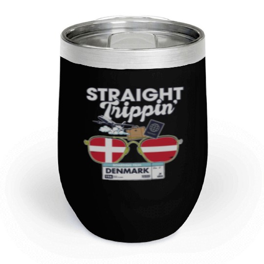 Straight Trippin' Dane Vacation Tour Travel Trip Chill Wine Tumblers