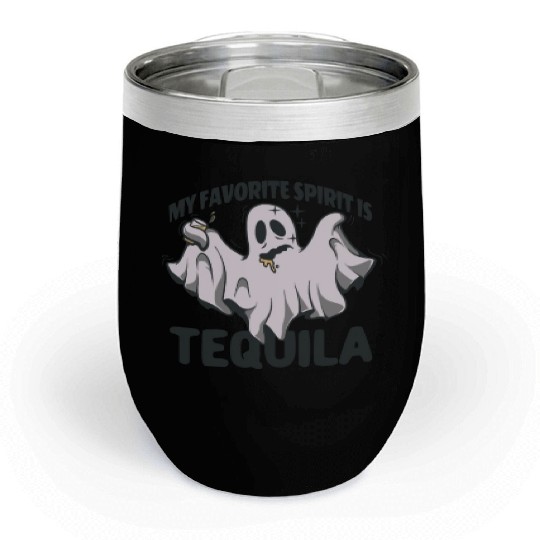 My Favorite Spirit Is Tequila Halloween Ghost Chill Wine Tumblers