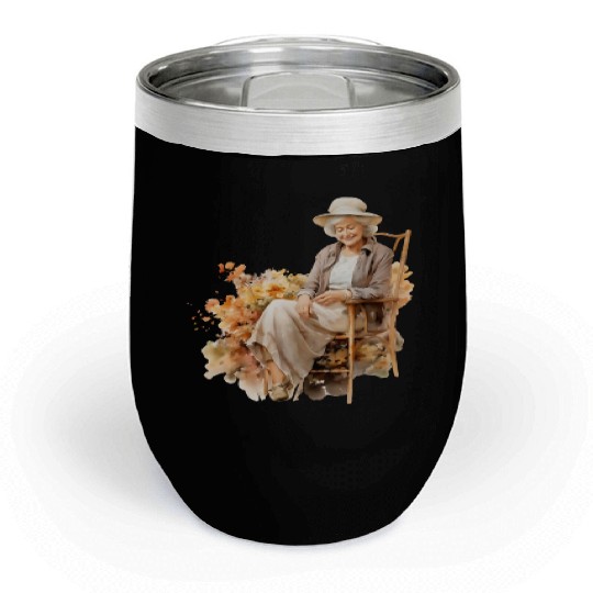 Wild Flowers Chill Wine Tumblers Design - Funny gift