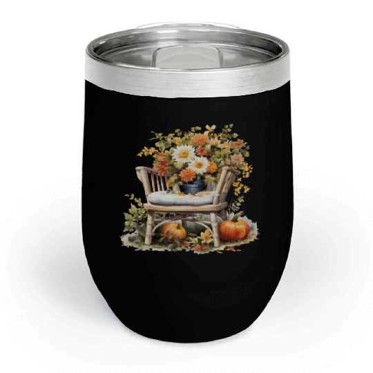 Wild Flowers Chill Wine Tumblers Design - Funny gift