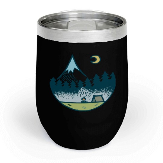 Keep It Simple (Camping At Night) Chill Wine Tumblers