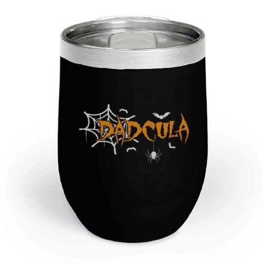 Vampire For Dad Lazy Creepy Halloween Chill Wine Tumblers