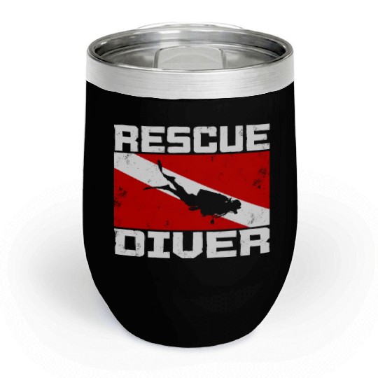 Dive Master Rescue Diver Scuba Diving Instructor Chill Wine Tumblers
