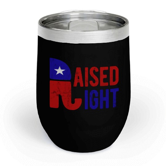 Raised Right Proud Republican Elephant Logo Usa Chill Wine Tumblers