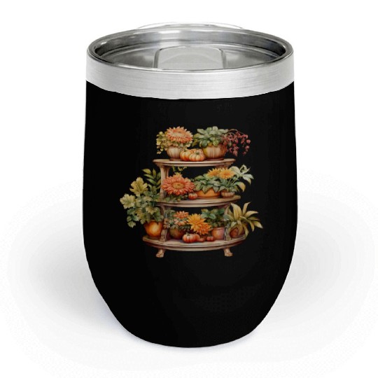 Vintage Wildflower Poster Green Botanical Wall Art Chill Wine Tumblers