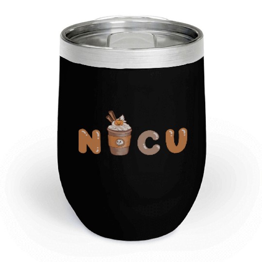 Cute NICU Coffee Halloween design Chill Wine Tumblers