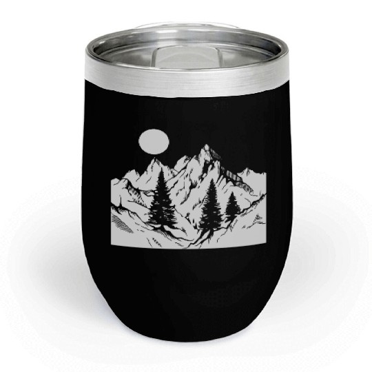 Mountains Nature Outdoor Adventure Chill Wine Tumblers