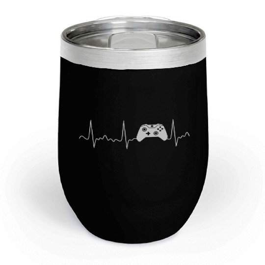 Gamer Heartbeat Video Game Lover Gaming Chill Wine Tumblers