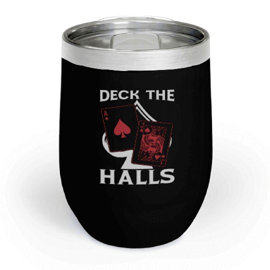Classic Blackjack Deck The Halls Casino Gambling Chill Wine Tumblers