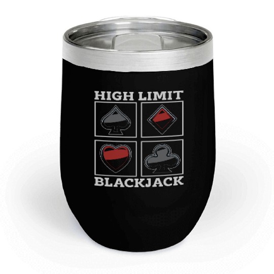 Classic Blackjack High Limit Blackjack Card Game Chill Wine Tumblers