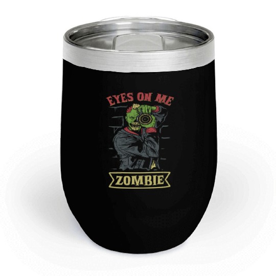 Zombie Photographer Horror Photographer Spooky Chill Wine Tumblers