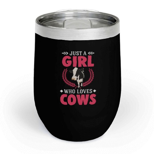 Cow Girl Cattle Cows Breeder Chill Wine Tumblers