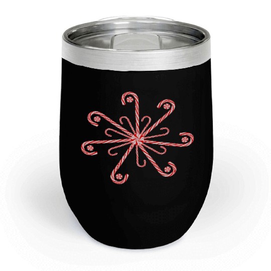 Peppermint Candy Cane Snowflake Chill Wine Tumblers