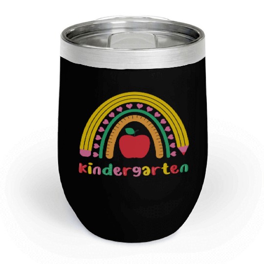 Kindergarten Rainbow Girls Kids Teacher Team Chill Wine Tumblers
