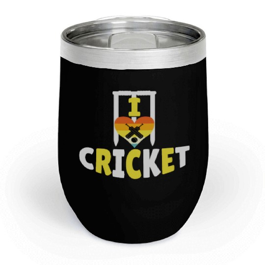I Love Cricket Chill Wine Tumblers