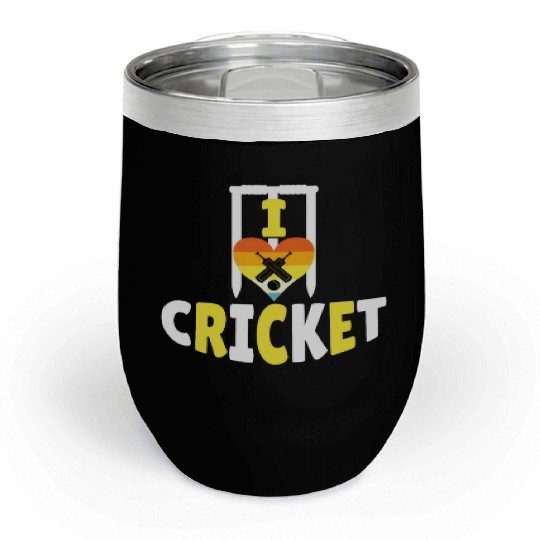 I Love Cricket Chill Wine Tumblers