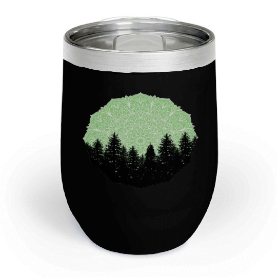 Green Forest Mandala Pacific Northwest Chill Wine Tumblers