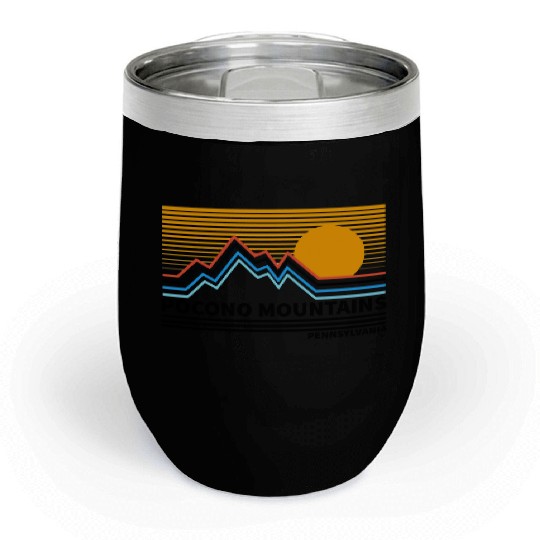 Pocono Mountains Pennsylvania Vintage Retro Hiking Chill Wine Tumblers