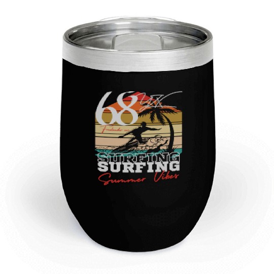 Surfing summer vibes Chill Wine Tumblers