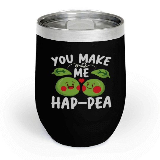 You Make Me Hap-pea for a Husband Wife Bride Chill Wine Tumblers