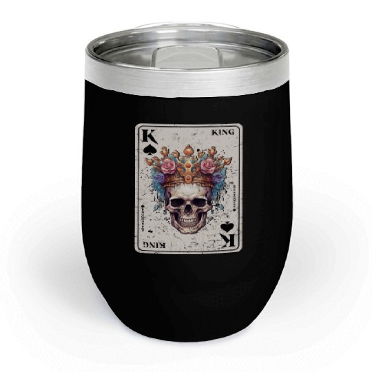 King on Spades Horror Halloween Card Game Creepy Chill Wine Tumblers