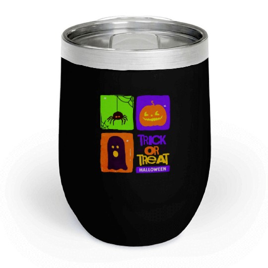 Halloween Trick Or Treat Chill Wine Tumblers
