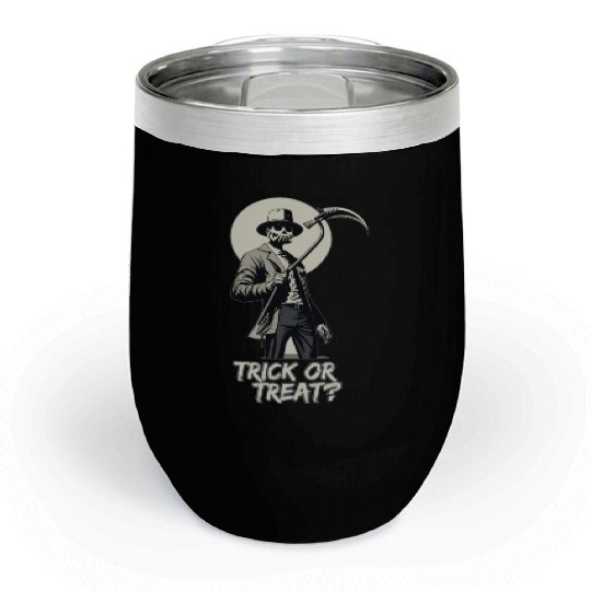 Trick or Treat? Stylish Pumpkin Man Chill Wine Tumblers