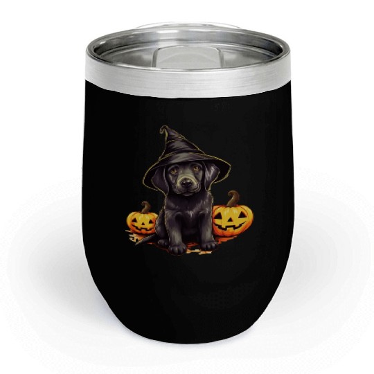 Treat Seeker: Dog Halloween Trick or Treat Chill Wine Tumblers