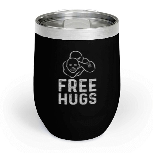Free Hugs Funny Brazilian Jiu-Jitsu MMA BJJ Chill Wine Tumblers