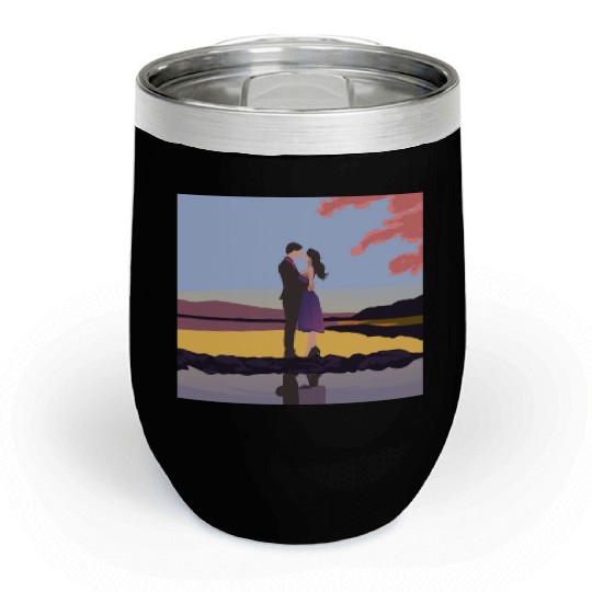 Romantic couple dance with sakura flowers Chill Wine Tumblers