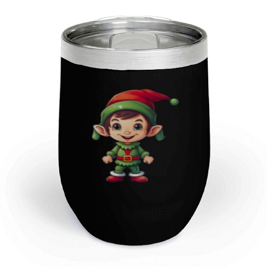 Cool Jolly Stylish Christmas Elf Chill Wine Tumblers