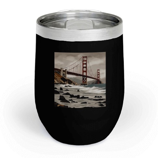 Golden Gate Bridge California Chill Wine Tumblers, Golden Gate