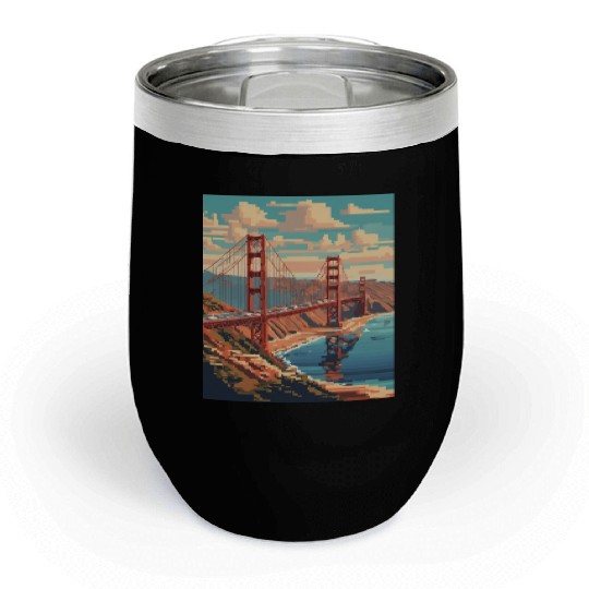 Golden Gate Bridge California Chill Wine Tumblers Chill Wine Tumblers, Golden