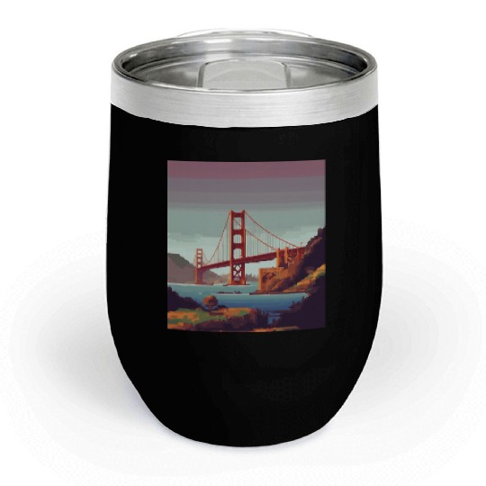 Golden Gate Bridge California Chill Wine Tumblers, Golden Gate