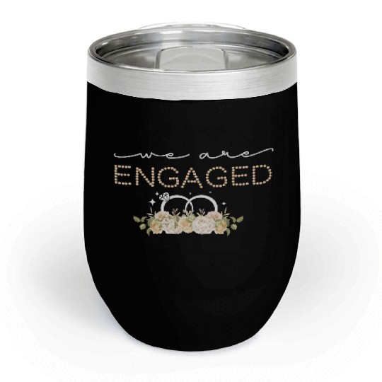 Couple Matching Fiancé Engagement Bride Chill Wine Tumblers