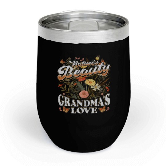 Grandma Wildflower Floral Nature Love Chill Wine Tumblers