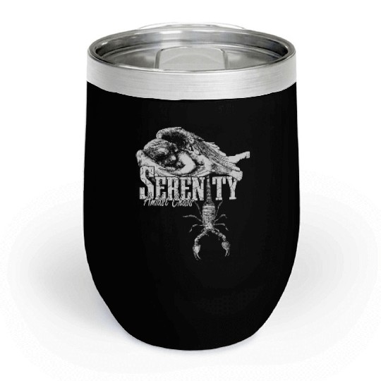 Serenity Amidst Chaos Angel Scorpion Streetwear Chill Wine Tumblers