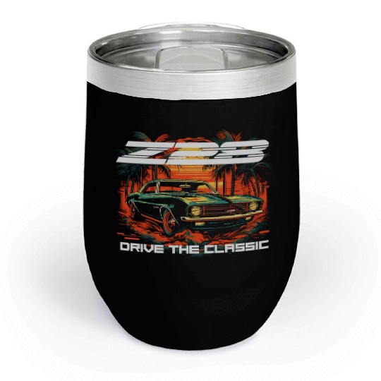 Sunset Camaro Z28 Chill Wine Tumblers