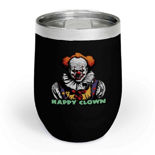 Happy Clown / Halloween / creepy / Smile / Circus Chill Wine Tumblers