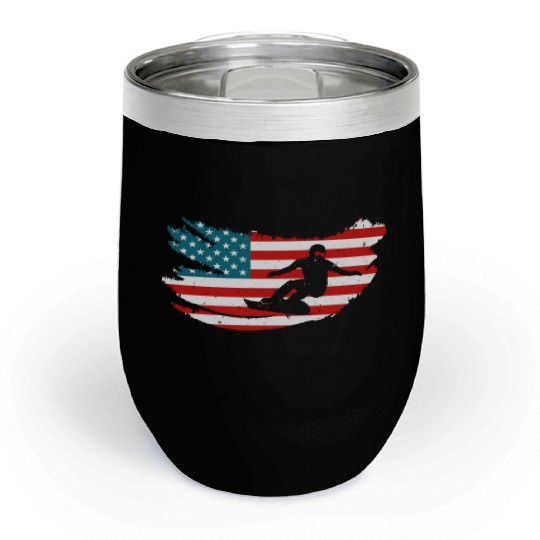USA Snowboarding Snowboarder Chill Wine Tumblers Snowboard