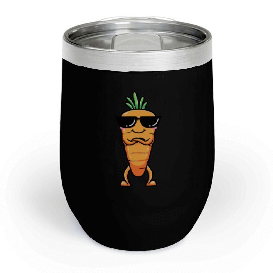 Carrot Emoticon Vegetable Vegan Vegetarian Chill Wine Tumblers